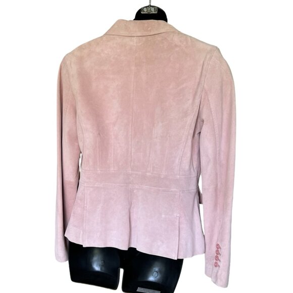 100% Genuine Leather Suede Fully Lined Pink Blazer - Picture 3 of 15